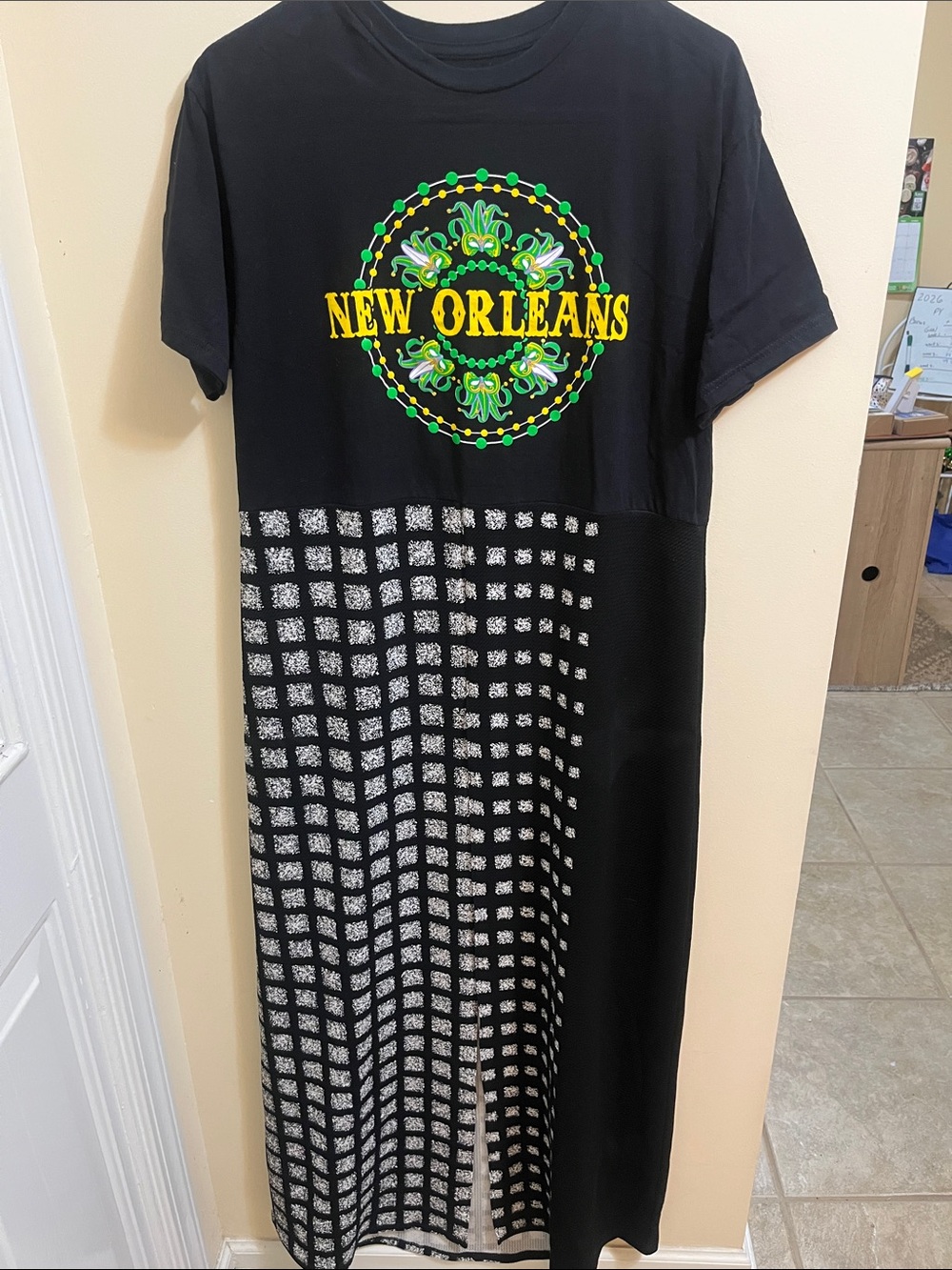 New Orleans Graphic Black Maxi Dress